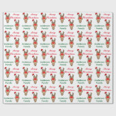 Vakantie van de grappige kerstman cadeaupapier (Vlak)