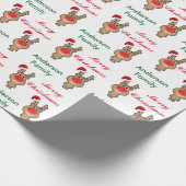 Vakantie van de grappige kerstman cadeaupapier (Hoek)