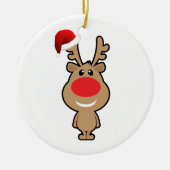 Vakantie van de grappige kerstsanta keramisch ornament (Voorkant)