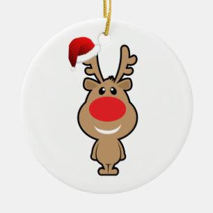 Vakantie van de grappige kerstsanta keramisch ornament