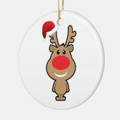 Vakantie van de grappige kerstsanta keramisch ornament (Links)