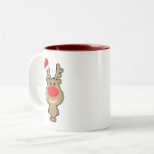 Vakantie van de grappige kerstsanta tweekleurige koffiemok (Voorkant links)
