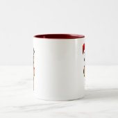 Vakantie van de grappige kerstsanta tweekleurige koffiemok (Center)