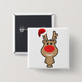 Vakantie van de grappige kerstsanta vierkante button 5,1 cm (Voorkant /achterkant)