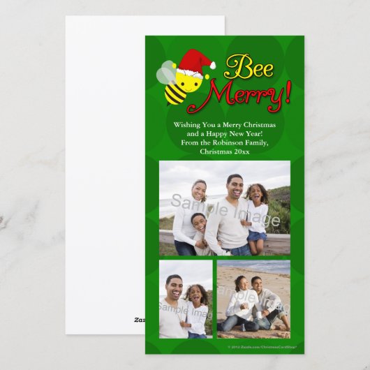 Vakantie van de Hommel van de bij de Vrolijke, Feestdagenkaart (Voorkant / Achterkant)