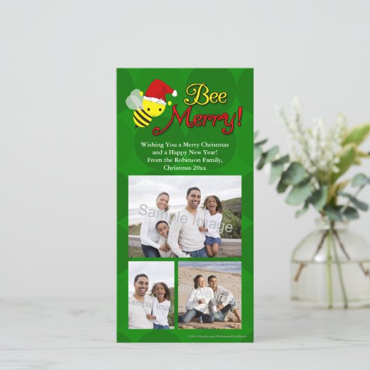 Vakantie van de Hommel van de bij de Vrolijke, Feestdagenkaart (Staand voorkant)