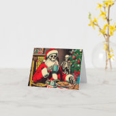 Vakantie van de Kerstman Kaart (Gele Bloem)