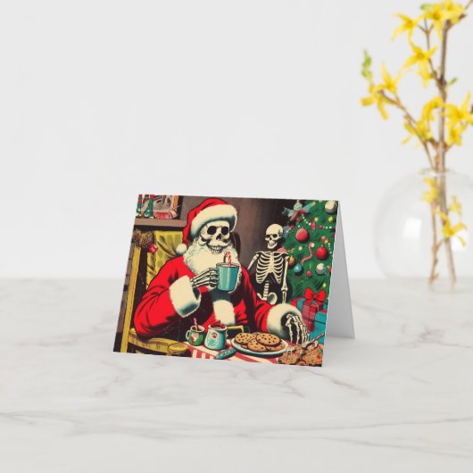 Vakantie van de Kerstman Kaart (Gele Bloem)