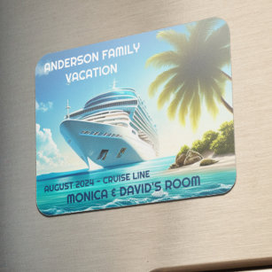 Vakantie van de palmboom cruise Ship Family Vackin Magneet