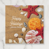 Vakantie van de tropische zeekust langs de kust va bedankjes labels (Achterkant)