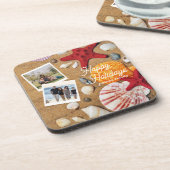 Vakantie van de tropische zeekust langs de kust va bier onderzetter (Linkerzijde)