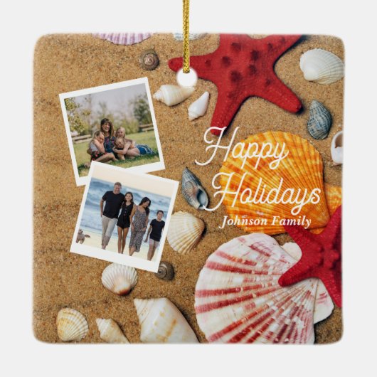 Vakantie van de tropische zeekust langs de kust va keramisch ornament (Achterkant)