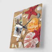 Vakantie van de tropische zeekust langs de kust va vierkante klok (Hoek)