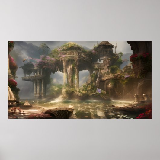 Vakantie van Fantasy-zomervakantie met een meer Poster (Voorkant)