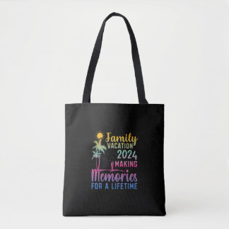 Vakantie van het gezin die herinneringen in leven  tote bag