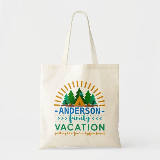 Vakantie van het gezin Funny Camping Trip | Aangep Tote Bag (Voorkant)