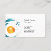 Vakantie van het vliegtuig voor reisagent Map Beac Visitekaartje (Achterkant)