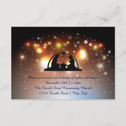 Vakantie van LIghts-3x5Kerstuitnodiging RSVP Kaartje (Voorkant)
