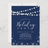 Vakantie van Navy & White String Lights Company Kaart (Voorkant)