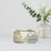 Vakantie van onroerend goed of beheer van onroeren visitekaartje (Staand voorkant)