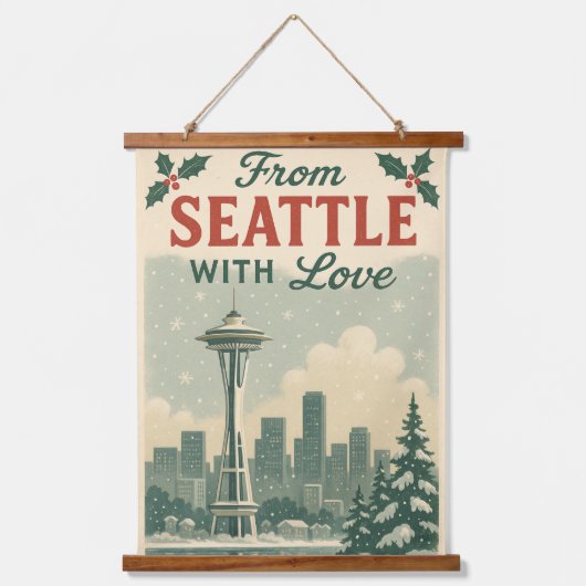 vakantie "Van Seattle met liefde" Hangend Wandkleed (Voorkant)