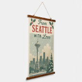  vakantie "Van Seattle met liefde" Hangend Wandkleed (Gebogen)