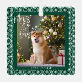 Vakantie van Shiba | ASANOHA Japans Kimono patroon Metalen Ornament