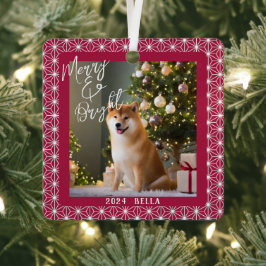 Vakantie van Shiba | ASANOHA Japans Kimono patroon Metalen Ornament