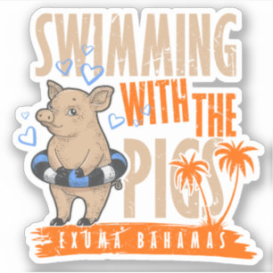 Vakantie Varkens Exuma Bahamas Sticker Cruise
