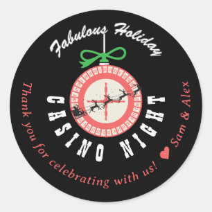 Vakantie Vegas Casino Blackjack Poker Nacht Feestj Ronde Sticker