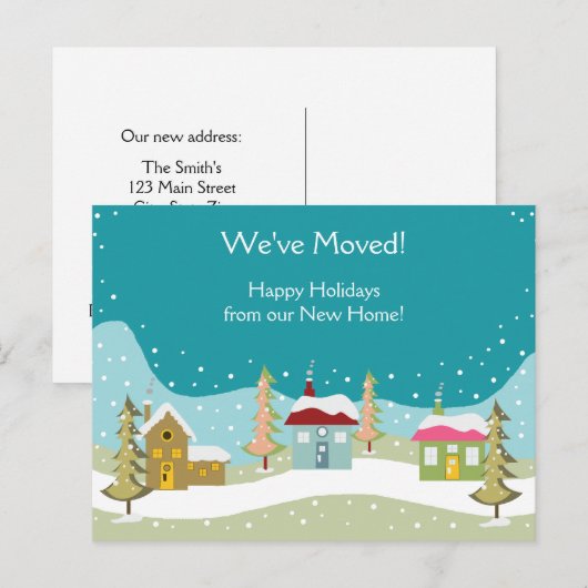 Vakantie Verhuisaankondiging briefkaarten (Voorkant / Achterkant)