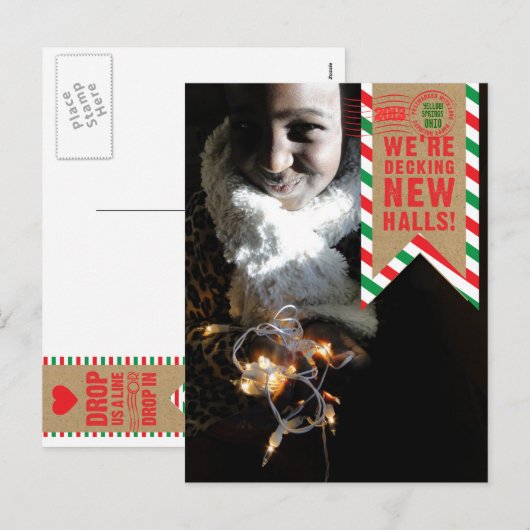 Vakantie verhuizen Deck New Halls Briefkaart (Voorkant / Achterkant)