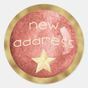Vakantie Verhuizen Nieuw Adres Star Decoratie Ronde Sticker