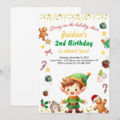 Vakantie Verjaardag Jongen Winter Elf Kerstmis Kaart (Voorkant / Achterkant)