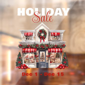 VAKANTIE VERKOOP VERSIERDE KERSTSHOP RAAMSTICKER (Vel 2)