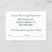 Vakantie verlicht bedrijf Gift Certificate Busines Kortingskaartje (Achterkant)