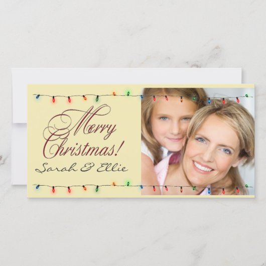 Vakantie verlichting Kerstkaart sjabloon (Voorkant)