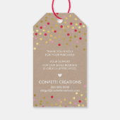 VAKANTIE VERPAKKING gouden confetti vlekken rood k Cadeaulabel (Achterkant)