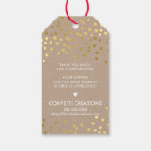 VAKANTIE VERPAKKING LABEL gouden confetti spots kr Cadeaulabel (Achterkant)