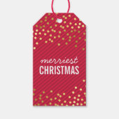 VAKANTIE VERPAKKING LABEL gouden vlekken rode stre Cadeaulabel (Voorkant)