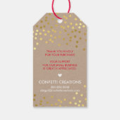 VAKANTIE VERPAKKING LABEL gouden vlekken rode stre Cadeaulabel (Achterkant)