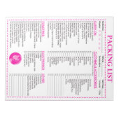 Vakantie-verpakkingslijst, speciaal Wereldbol-mono Notitieblok (Voorkant)