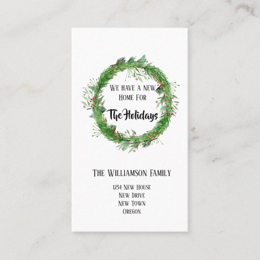 Vakantie | Verplaatsingskennisgeving Kaart invoege Visitekaartje (Voorkant)