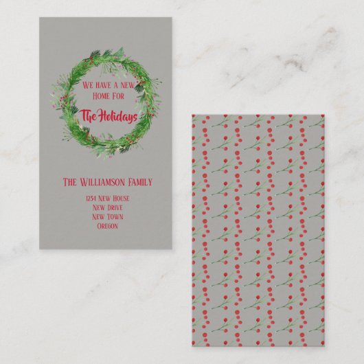 Vakantie | Verplaatsingskennisgeving Kaart invoege Visitekaartje (Voorkant / Achterkant)