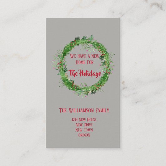 Vakantie | Verplaatsingskennisgeving Kaart invoege Visitekaartje (Voorkant)