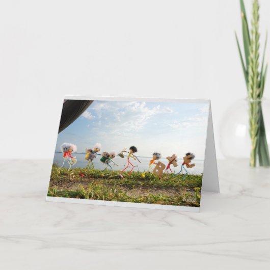 Vakantie vibe, afscheid en onderweg. bedankkaart (Voorkant)