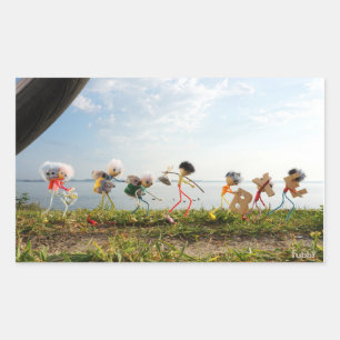Vakantie vibe, afscheid en onderweg. rechthoekige sticker