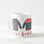 Vakantie Vibes Lelijke Trui Grappige Kerstmis Koffiemok (Voorkant links)