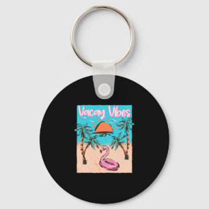 Vakantie vibes strand flamingo zomer vakantie sleutelhanger