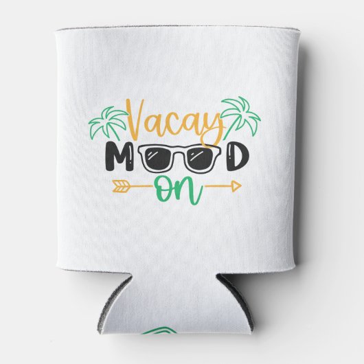 Vakantie vibes "Vacay Mood On" Blikjeskoeler (Voorkant)